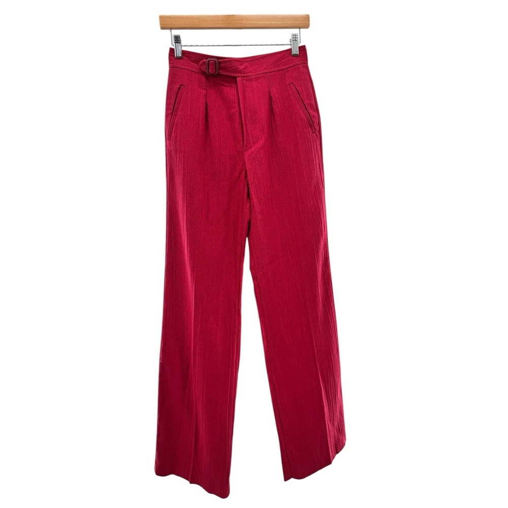DEADSTOCK 70s‎ Happy Legs High Rise Wide Leg Trouser Pants Rare Vintage Red NWT